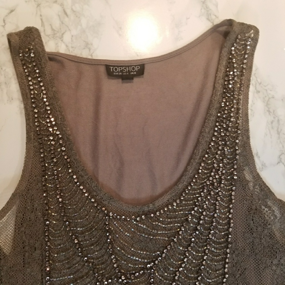 Top Shop Embellished Rhinestone Top - Picture 5 of 7